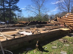 This home was mostly destroyed near Kensett (White County).