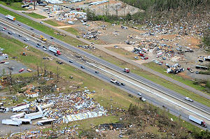 The tornado continued northeast through Mayflower (Faulkner County).