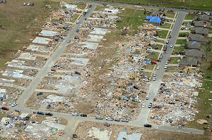 Houses were demolished in the Parkwood Meadows subdivision.