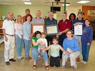 Participants at the award ceremony for Owen B. Hendrix.