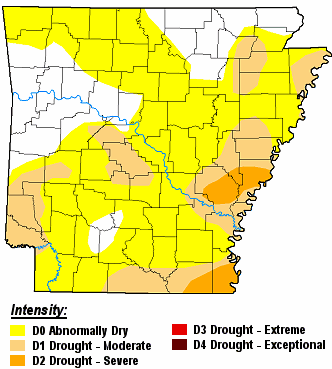 There were no drought conditions in Arkansas on 07/30/2024.