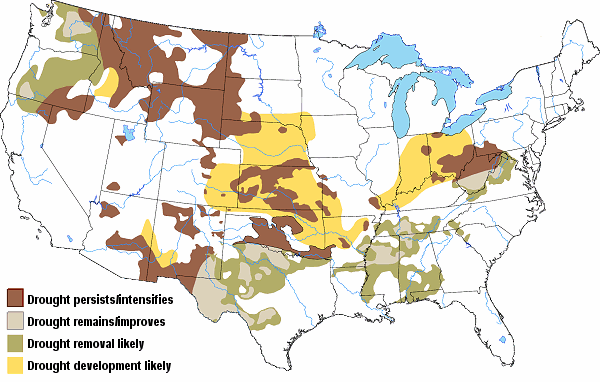 Drought outlook through October, 2024.