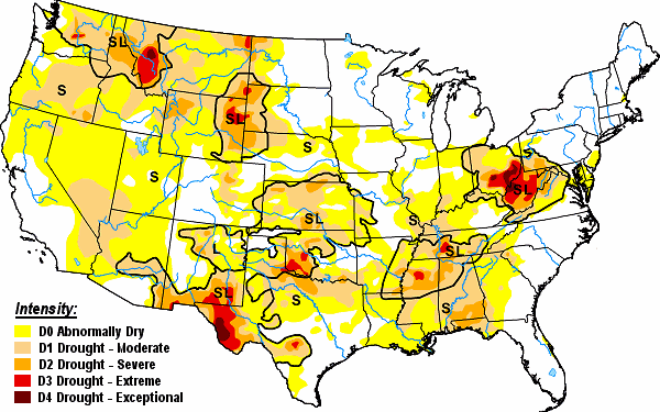 Drought conditions as of 07/30/2024.