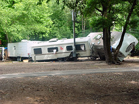 The water pushed over travel trailers with ease.