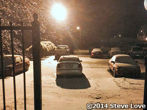 Sleet accumulated at Conway (Faulkner County) during the evening of 03/02/2014.