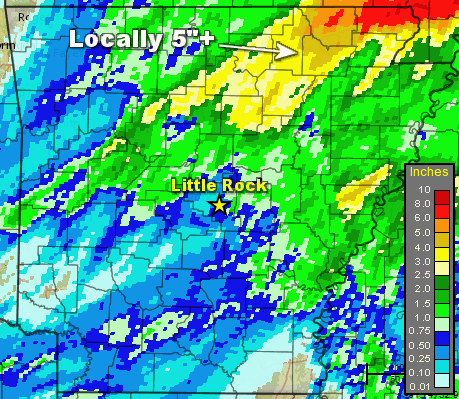 Twenty four hour rainfall through 700 am CDT on 04/28/2014.