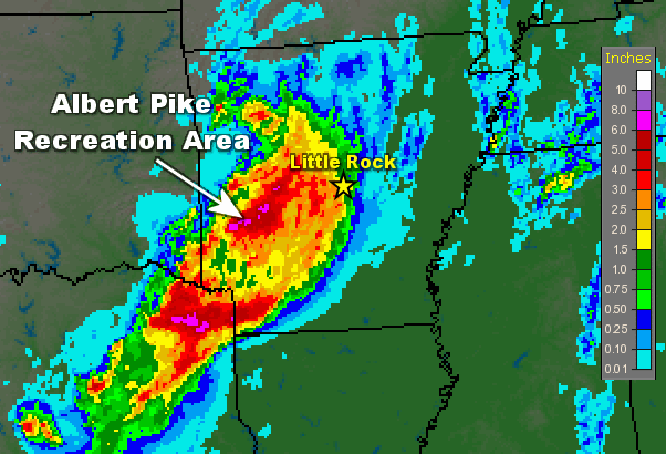 Heavy rain occurred from northeast Texas into western Arkansas in the twenty four hour period ending at 700 am CDT on 06/11/2010.