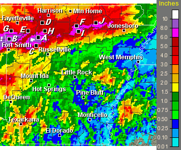 Seventy two hour (three day) precipitation through 700 am CDT on 09/10/2010.