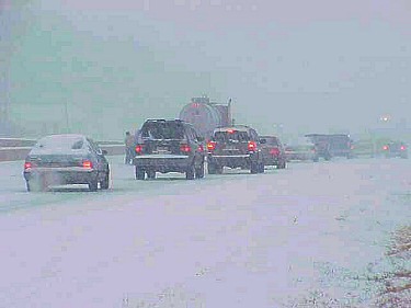 U.S. 67/167 near Jacksonville (Pulaski County) was snow and ice covered. 