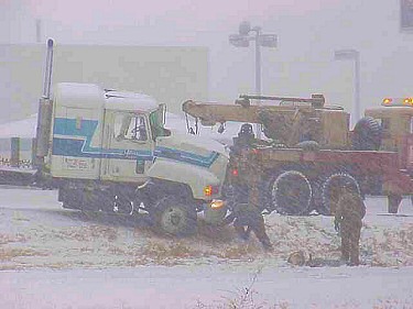 A truck was stalled just south of Jacksonville (Pulaski County).