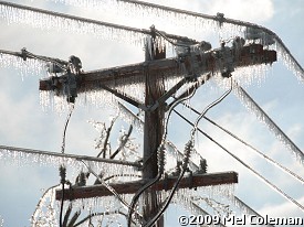 Here is a closer look at the ice on the lines.