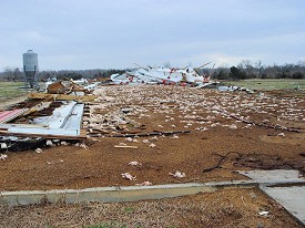 In the same area, a chicken house was destroyed.