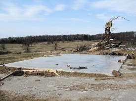 There was nothing left of this house except the slab.