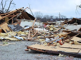 This church was leveled.