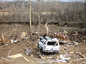 There was nothing left of a dentist's office.