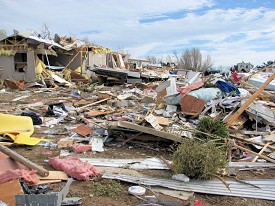 Several mobile homes were destroyed.