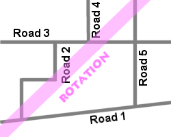 Areas of rotation from archived radar data are plotted on the network of roads. 