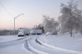 Not much was moving at sunrise along Lantrip Road.