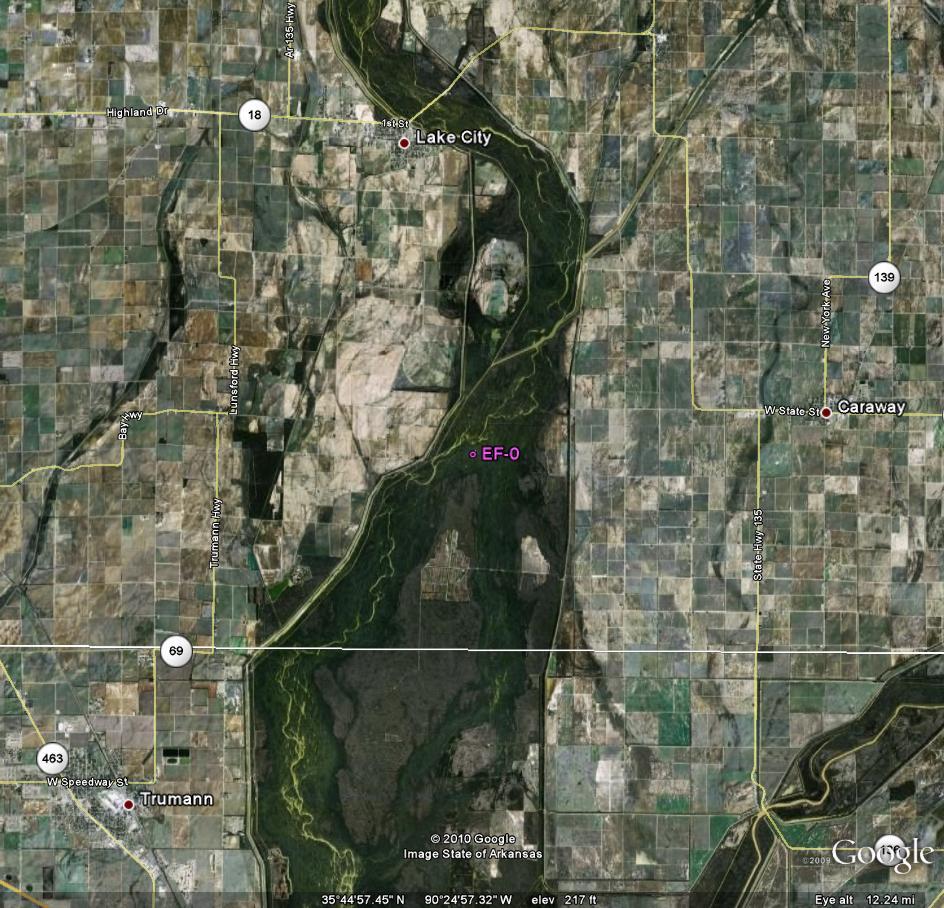 Track of Craighead Tornado