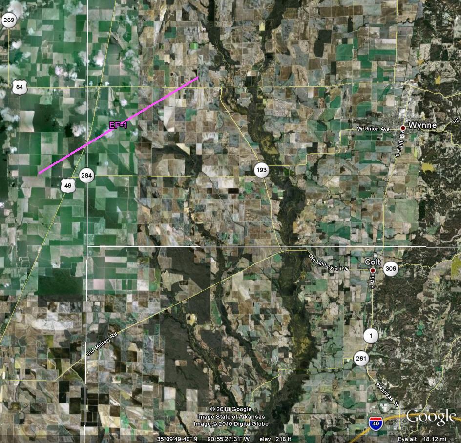 Track of Cross Tornado