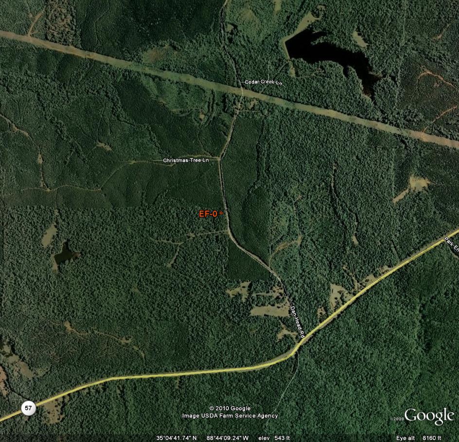 Track of McNairy Tornado