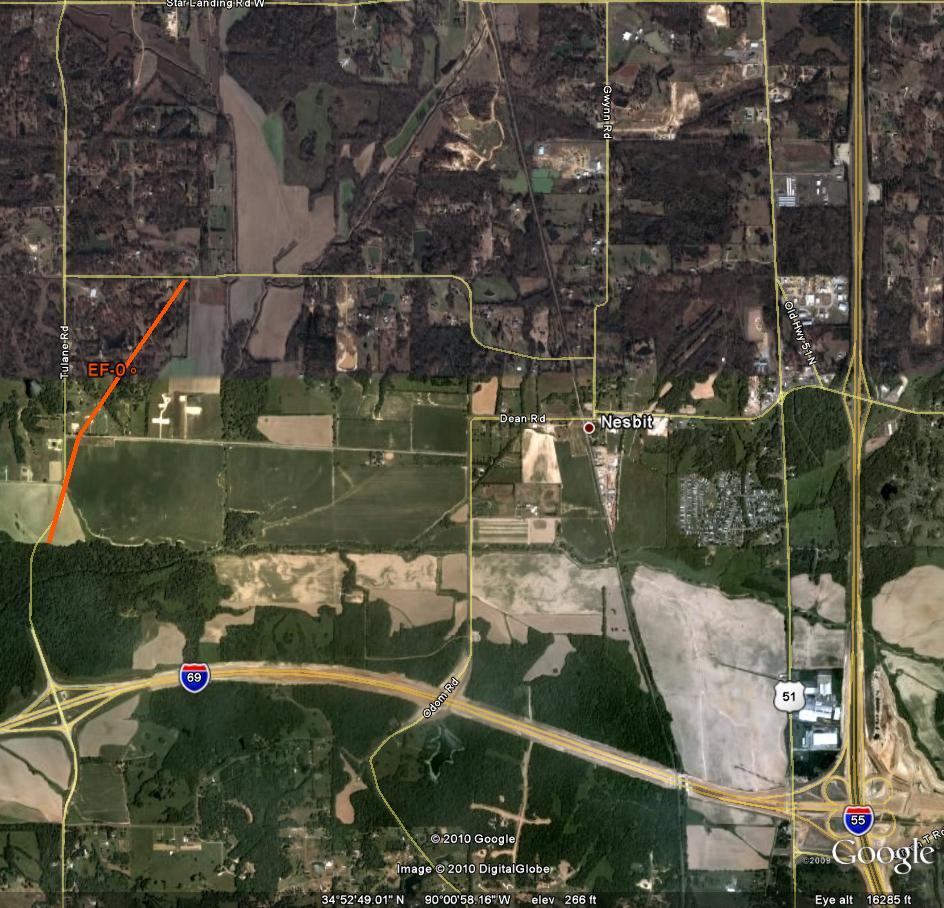 Track of DeSoto Tornado