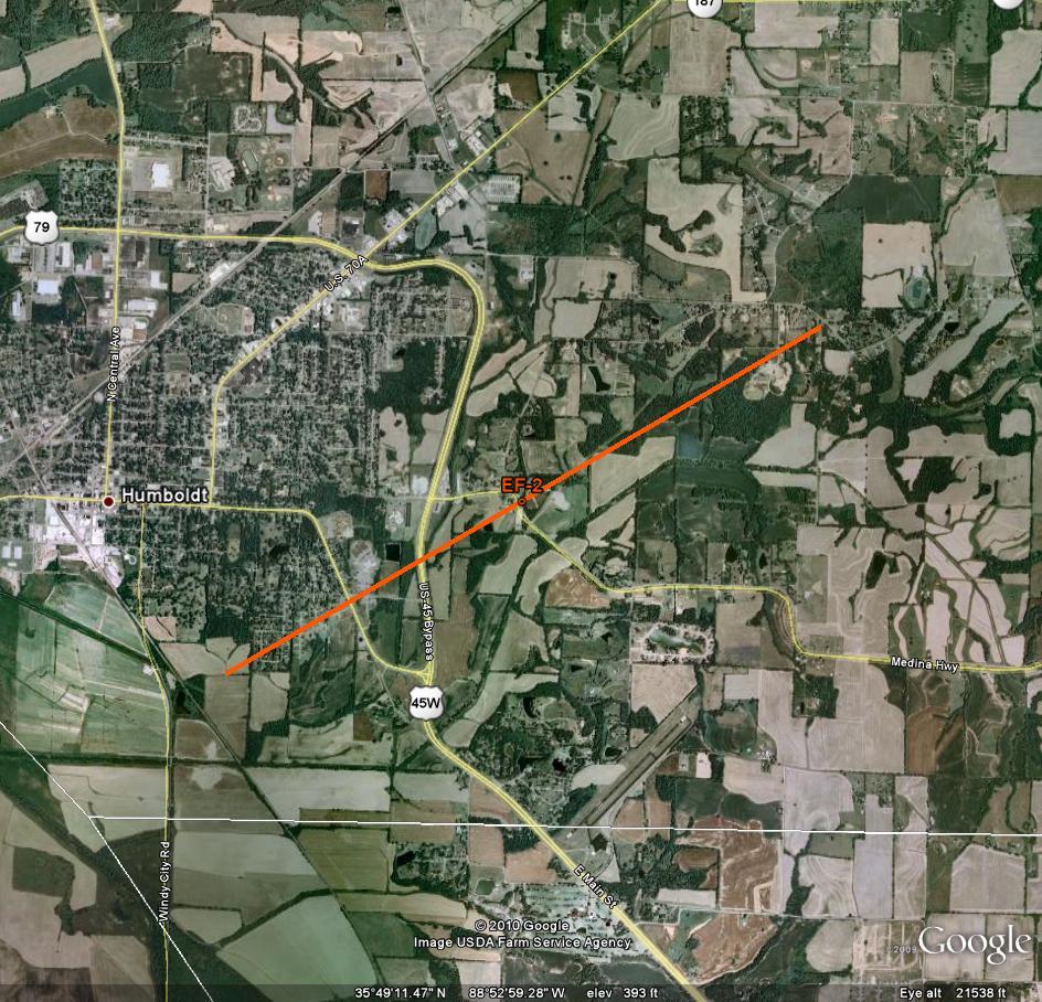 Track of Gibson Tornado