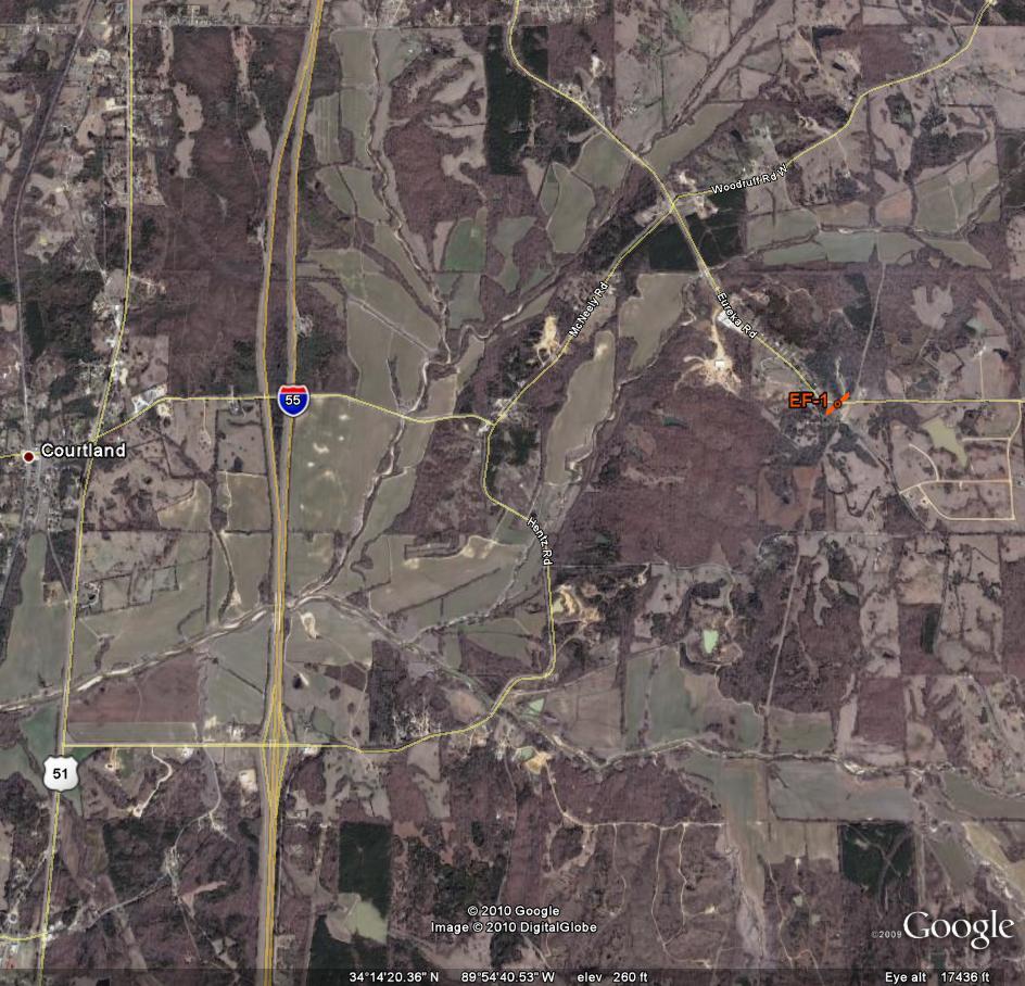 Track of Panola Tornado