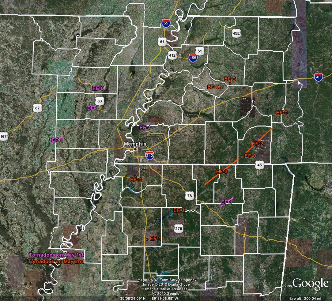 Image of tracks for May 1 and 2