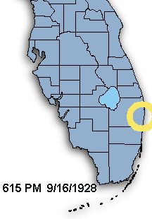 landfall of 1928 hurricane