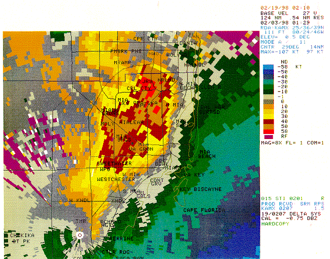 Doppler radar Dade County storms