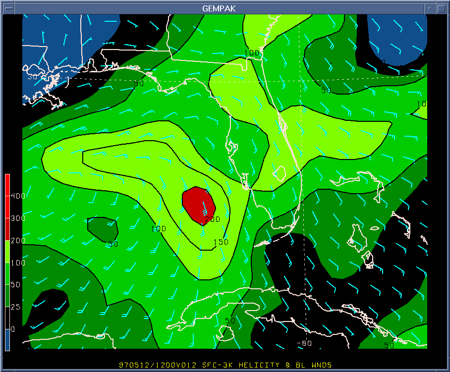 12-hour helicity forecast