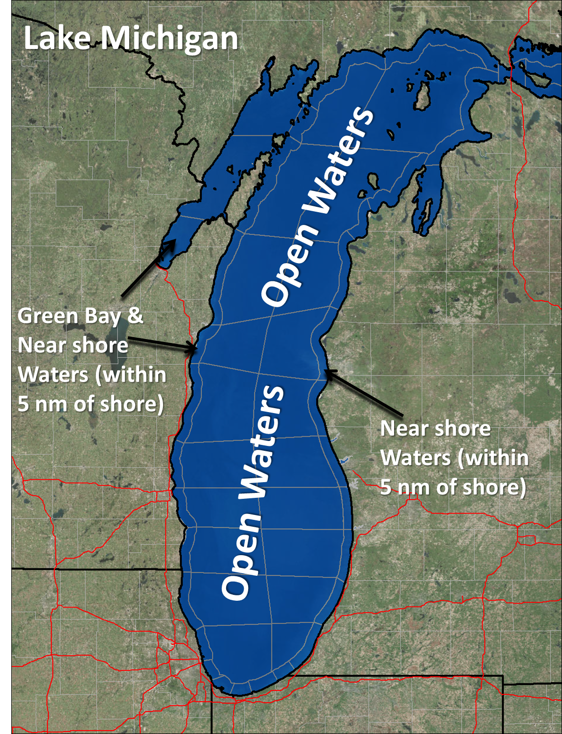 open waters map