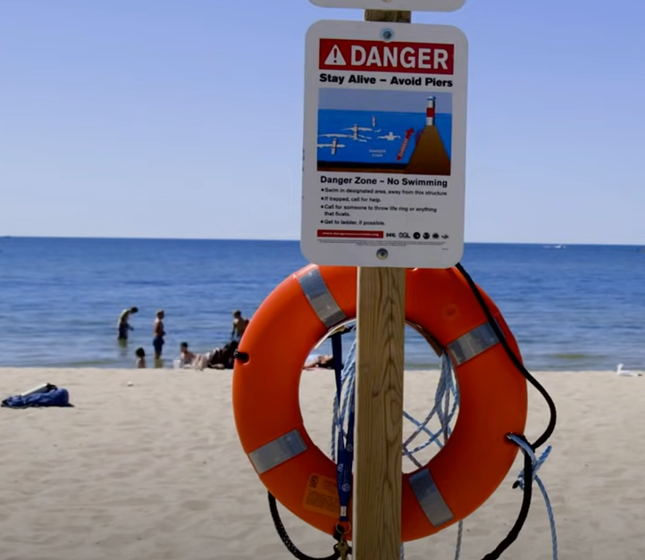 Lifering on beach