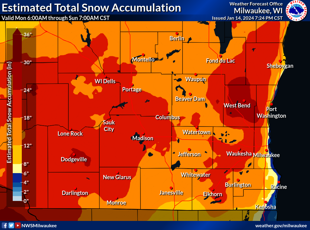 5 Day Snowfall Map