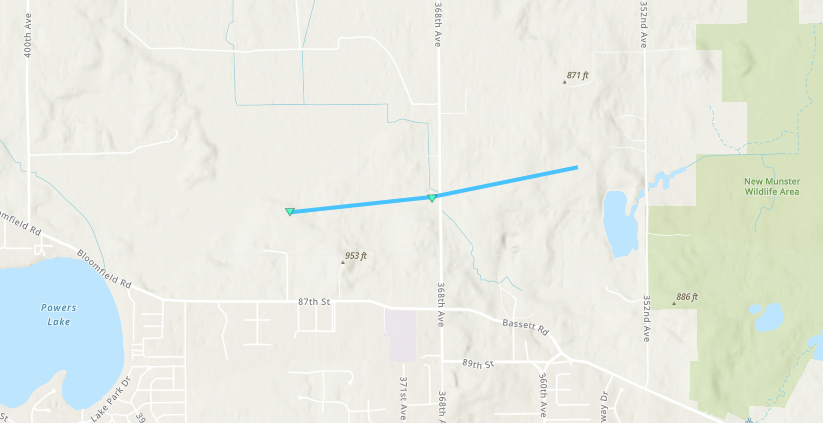 Track Map of Powers Lake Tornado