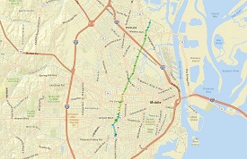 Midtown Mobile Tornado Path