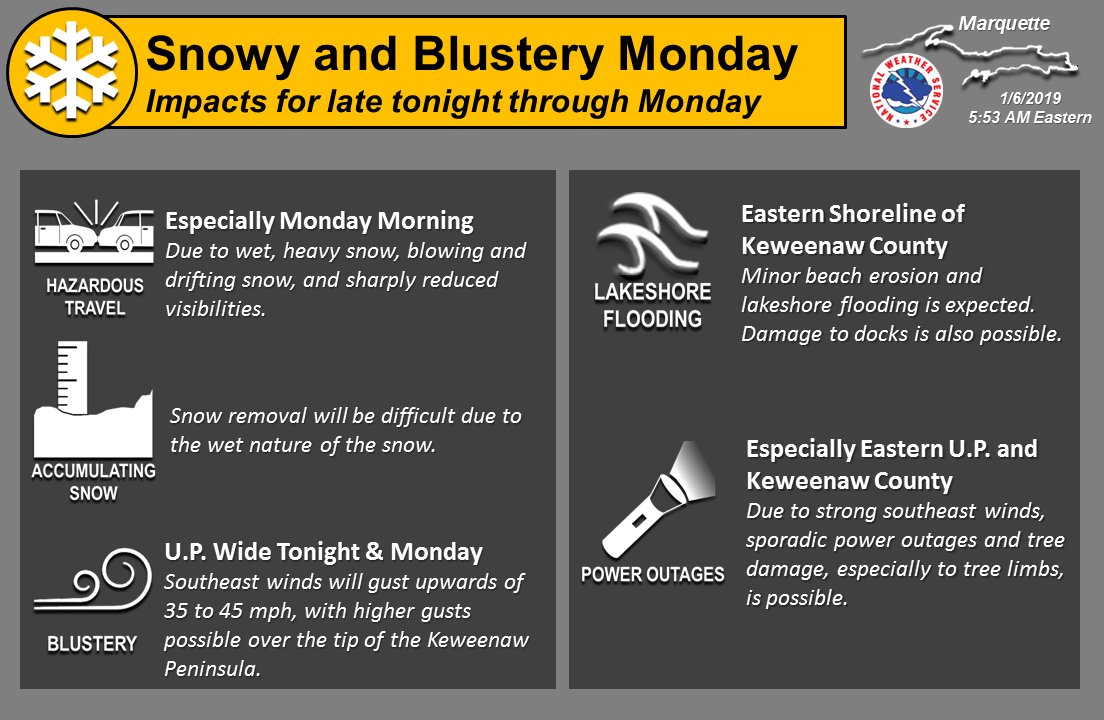 Sunday Morning Updated Hazards for Monday