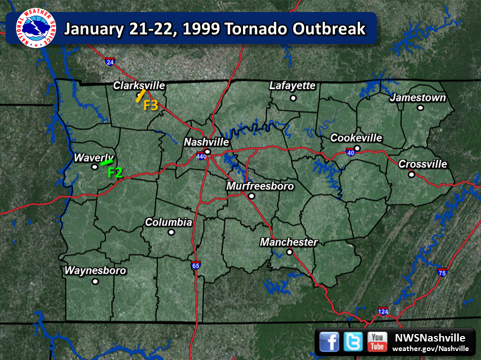 January 22, 1999 map