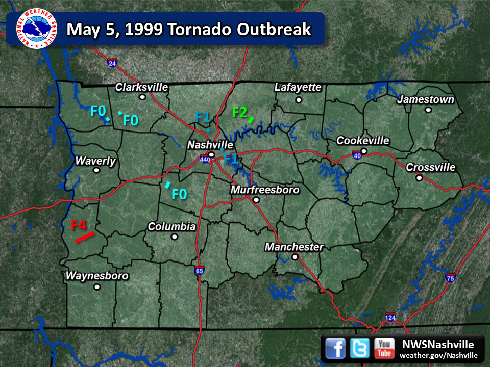 May 5, 1999 map