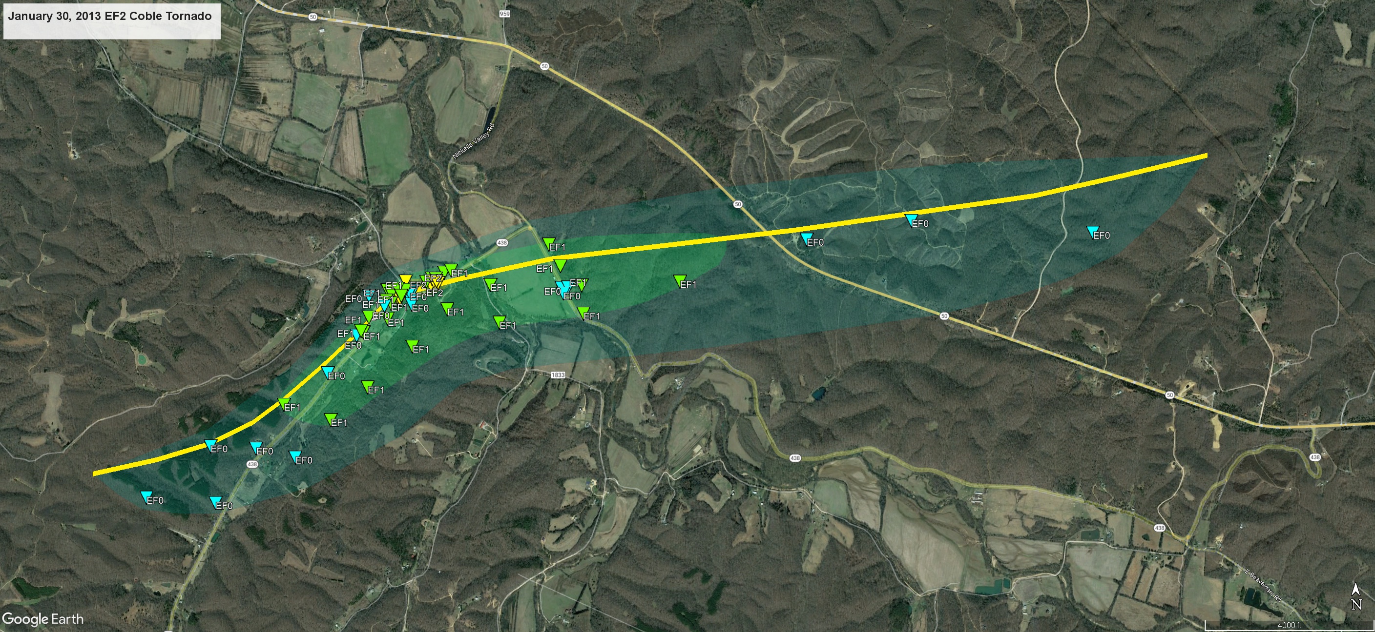 Coble Track Map