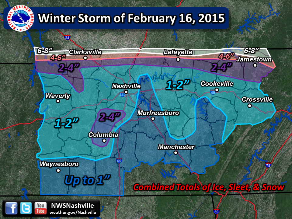 February 18th snow accums