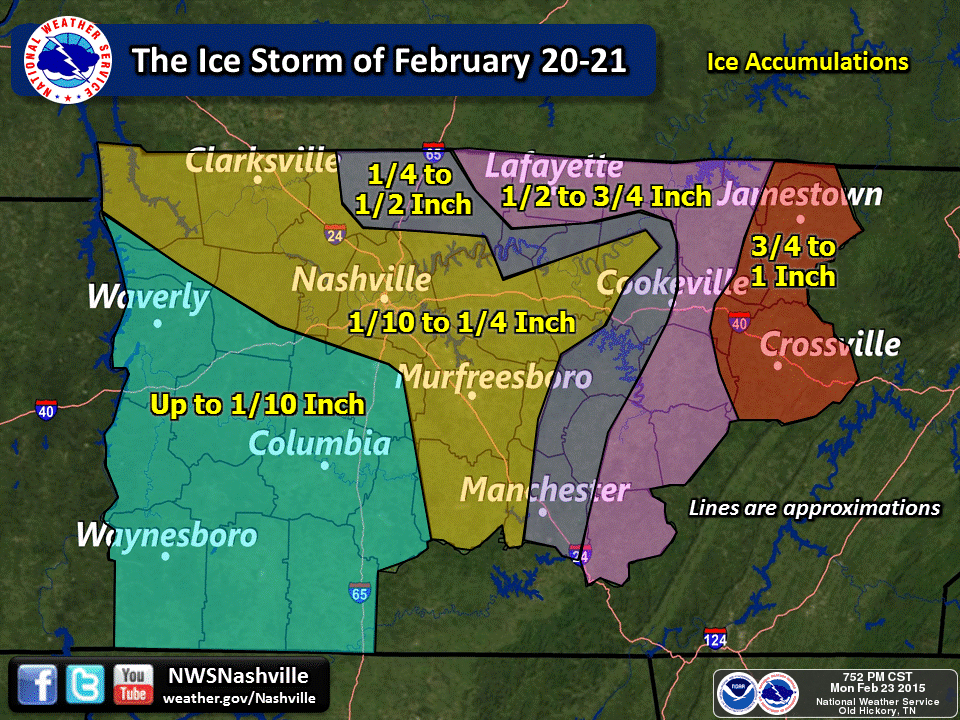 Ice Storm accumulations