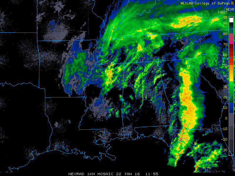 January 22, 2016 radar loop