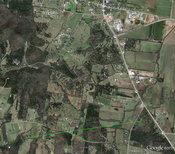 EF0 Eagleville Tornado Path