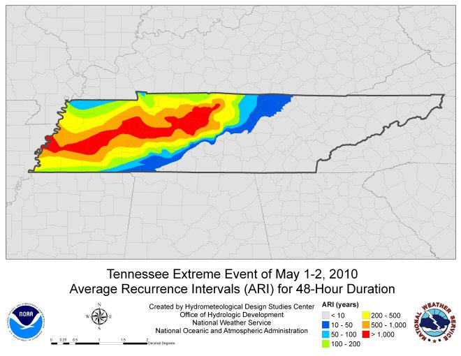 The map below relates to amount of rainfall that fell to the chances of that amount of rain actually occurring.