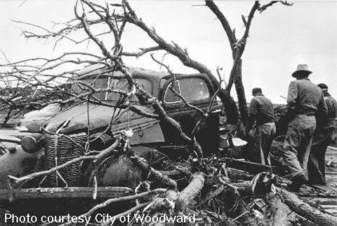 Photo damage produced in Woodward by the April 9, 1947 Tornado