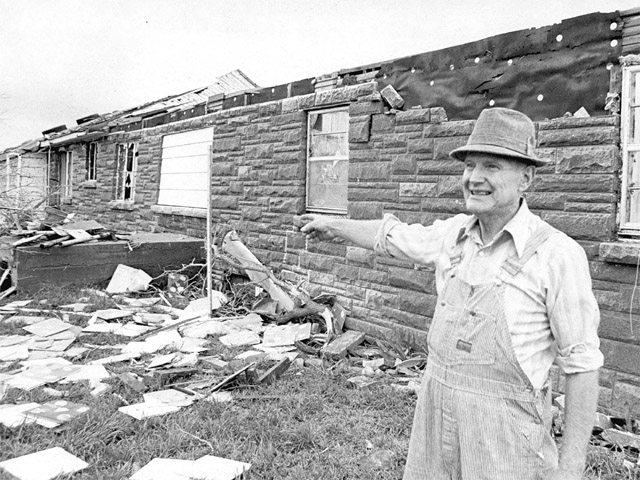 Tornado damage in Lawton, Oklahoma. Photo courtesy of the Lawton Constitution.