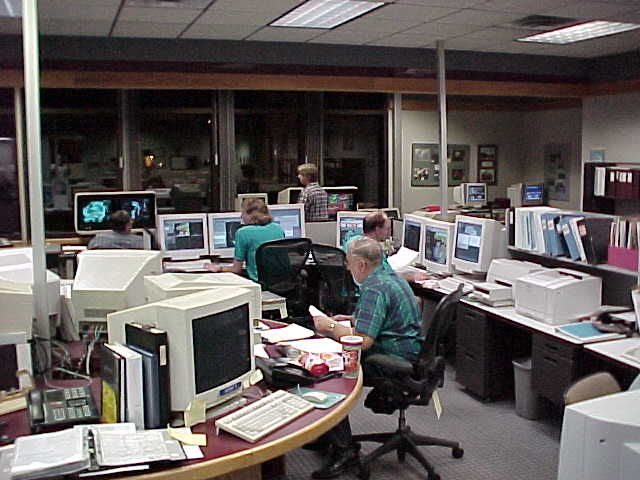 Photo of NWS Norman severe weather operations during the evening of May 3, 1999