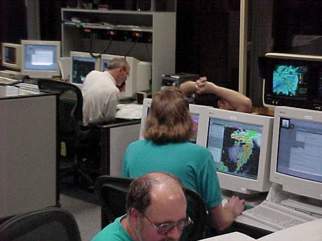 Photo of NWS Norman severe weather operations during the evening of May 3, 1999